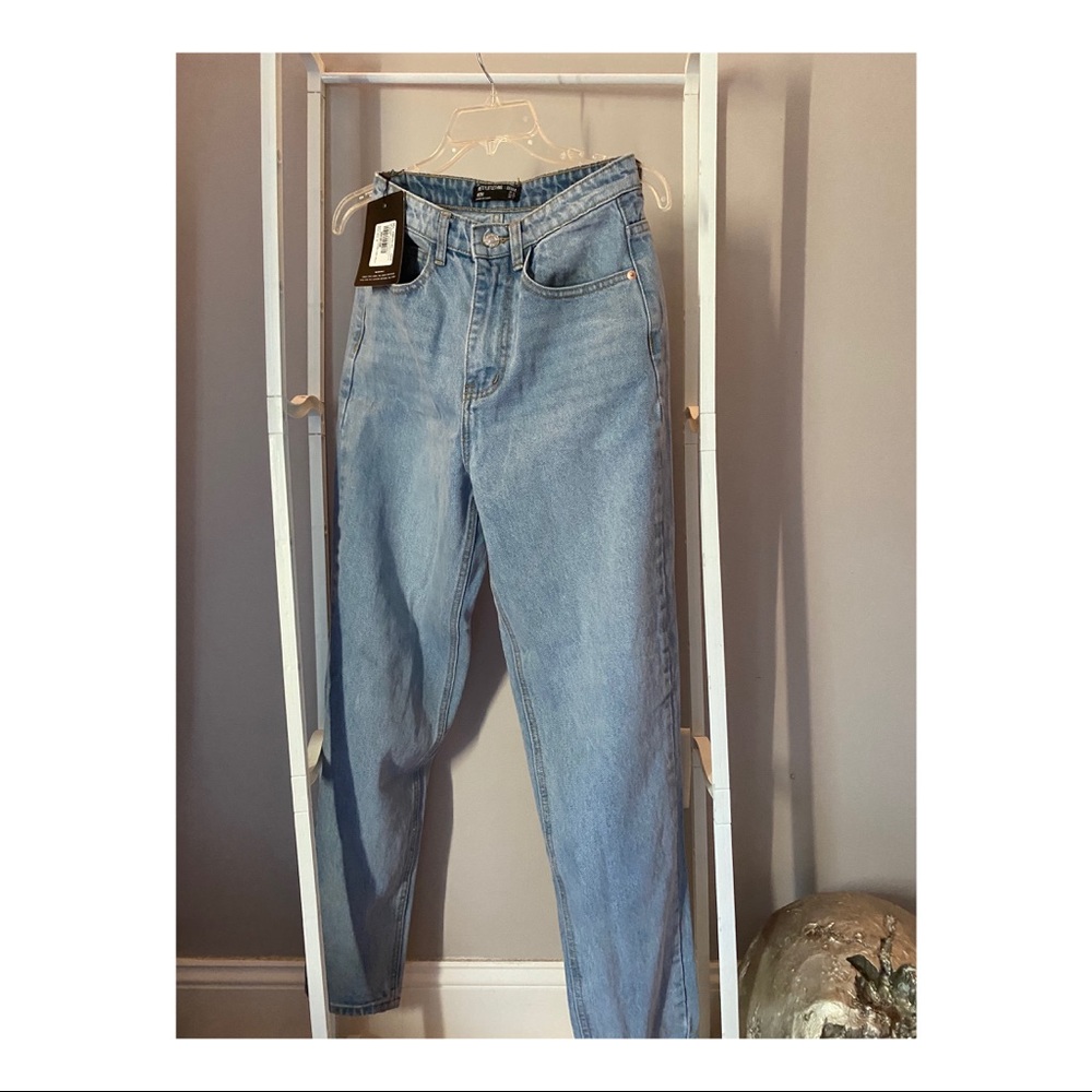 Blue High Rise Mom Jeans